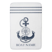 Name des nautischen Blue Anchor-Boots Badematte (Vorderseite Vertikal)