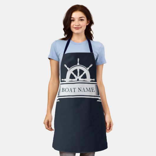 Name des nautischen Blue Anchor-Boots Schürze (Getragen)
