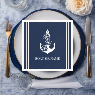 Name des nautischen Blumenankers Serviette