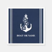 Name des nautischen Blumenankers Serviette (Vorderseite)