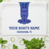Name des nautischen Fischerbootes Geschirrtuch (Gefaltet)