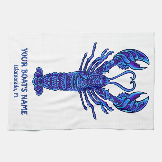 Name des nautischen Fischerbootes Geschirrtuch (Horizontal)