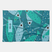 Name des nautischen Fischermusters Geschirrtuch (Horizontal)