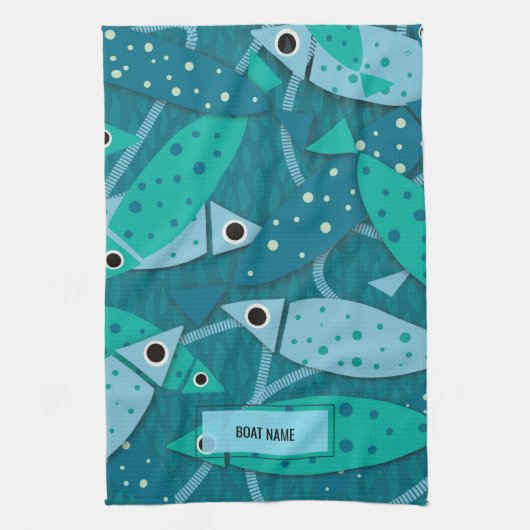 Name des nautischen Fischermusters Geschirrtuch (Vertikal)