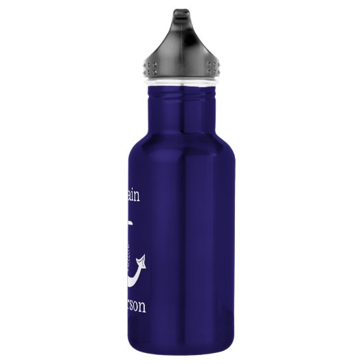 Name des nautischen Hauptmanns Weißer Anker Edelstahlflasche (Rechts)