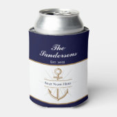 Name des nautischen, modernen Navy Blue Anchor Boo Dosenkühler (Kanne Vorderseite)