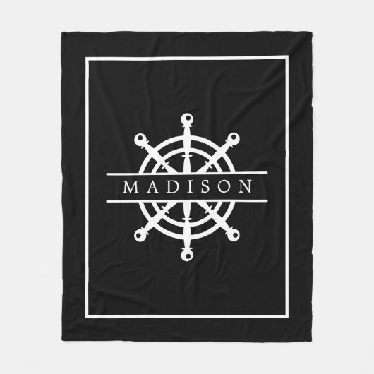 Name des nautischen Strandes Fleecedecke (Vorderseite)