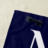 Name des Navy Blue Anchor Nautical Monogram Strandtuch (Beispiel)