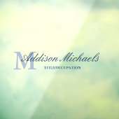 Name des Navy Blue Elegant Monogram Fensteraufkleber (Blatt 3)