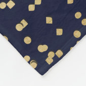 Name des Navy Blue Gold Confetti Monogram Fleecedecke (Ecke)