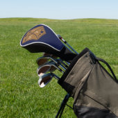 Name des Navy Blue Gold Monogram Golf Clubs Golf Headcover (In SItu)