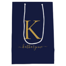 Name des Navy Blue Gold Monogram