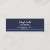 Name des navy Blue White Abschluss Telefonnummerkarte (Rückseite)