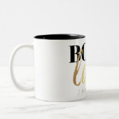 Name des Nerds "Lover Black Script Book" Zweifarbige Tasse (Links)