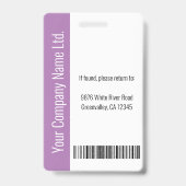 Name des neuen Fotos für Mitarbeiter Lila Ausweis (Back)