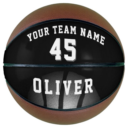 Name des neuen schwarzen Spielerteams Basketball (Vorderseite)