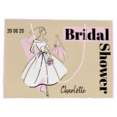 Name des neutralen Brautparty der Mode-Bride rosa Große Geschenktüte (Rückseite)