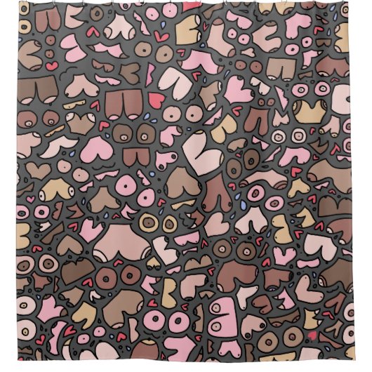 Name des neutralen Brustmusters Duschvorhang (Vorderseite)