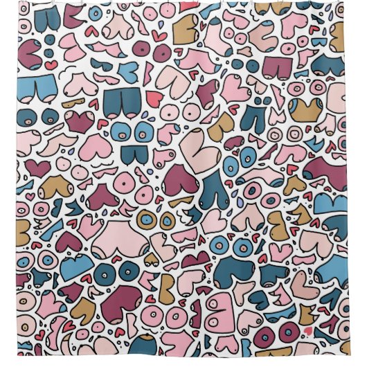 Name des neutralen Brustmusters Duschvorhang (Vorderseite)