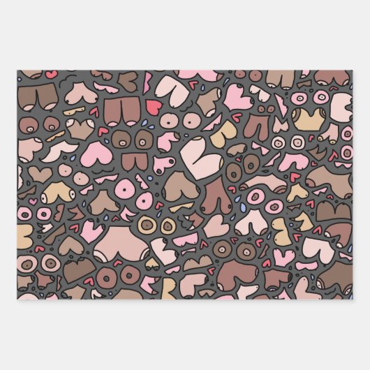 Name des neutralen Brustmusters Geschenkpapier Set (Vorderseite 2)