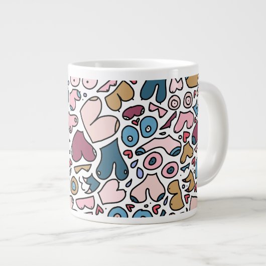 Name des neutralen Brustmusters Jumbo-Tasse (Vorderseite Rechts)