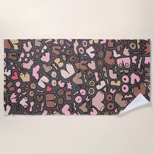 Name des neutralen Brustmusters Strandtuch (Vorderseite)