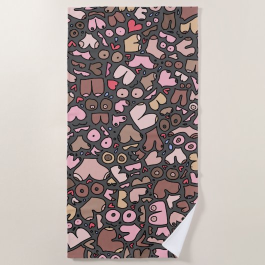 Name des neutralen Brustmusters Strandtuch (Vorderseite)