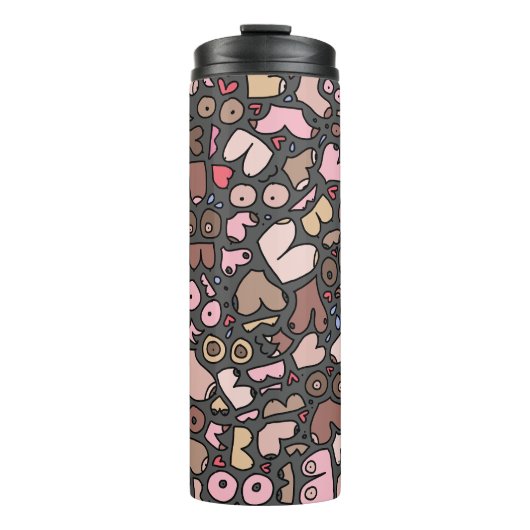 Name des neutralen Brustmusters Thermosbecher (Vorderseite)