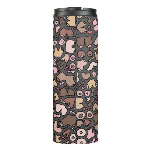 Name des neutralen Brustmusters Thermosbecher (Rückseite)