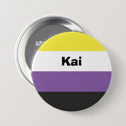Name des nicht binären Strichs oder Monogramms Button (Vorne & Hinten)