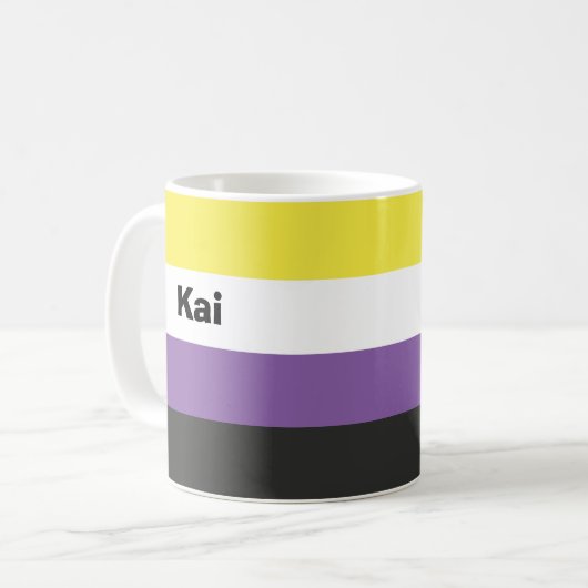 Name des nicht binären Strichs oder Monogramms Kaffeetasse (Vorderseite Links)