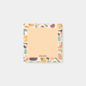 Name des niedlichen Abstrakten Musters Monogramm Post-it Klebezettel (Vorderseite)