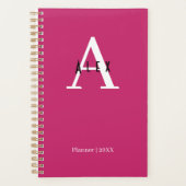 Name des niedlichen Beruflich rosa Monogramms Anfa Planer (Vorderseite)