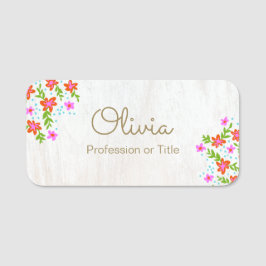 Name des niedlichen Blumenwaldes Namensschild