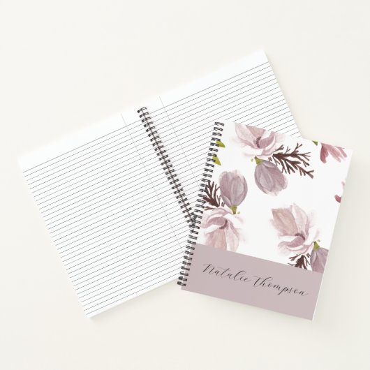 Name des niedlichen botanischen Monogrammskripts Notizblock (Innenseite)