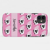 Name des niedlichen Cartoon Sheep Pink Herzmuster Case-Mate iPhone Hülle (Rückseite (Horizontal))