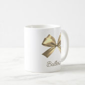 Name des niedlichen Girl Gold Ästhetik Bow Kaffeetasse (VorderseiteRechts)
