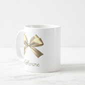 Name des niedlichen Girl Gold Ästhetik Bow Kaffeetasse (Vorderseite Links)