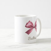Name des niedlichen Girl Pink Ästhetik Bow Kaffeetasse (VorderseiteRechts)