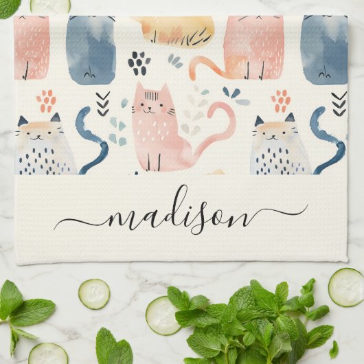 Name des niedlichen Katalogmusterns Geschirrtuch (Gefaltet)