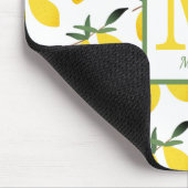 Name des niedlichen Lemon Monogramms Mousepad (Ecke)