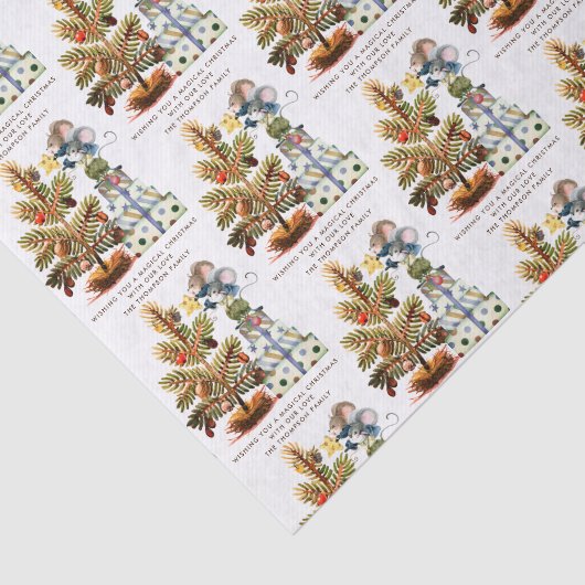 Name des niedlichen Mäuse-Weihnachtsbaumes Seidenpapier (Ausschnitt)