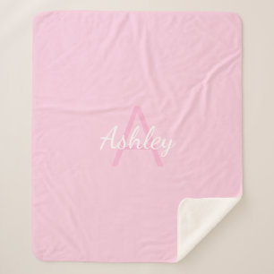 Name des niedlichen Mit Monogramm Mädchens   Rosa  Sherpadecke