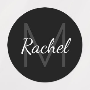 Name des niedlichen Mit Monogramm Mädchens   Schwa Etiketten