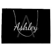 Name des niedlichen Mit Monogramm Mädchens | Schwa Große Geschenktüte (Rückseite)