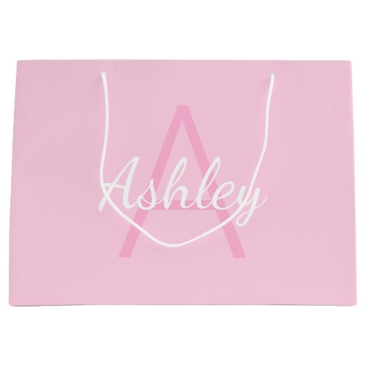 Name des niedlichen Mit Monogramm Mädchens | Weich Große Geschenktüte (Vorderseite)
