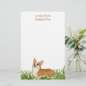Name des niedlichen Pembroke Corgi Dog Monogram Briefpapier (Stehend Vorderseite)