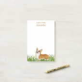 Name des niedlichen Pembroke Corgi Dog Monogram Post-it Klebezettel (Auf Schreibtisch)