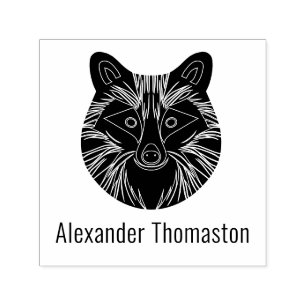 Name des niedlichen Raccoon-Kopfes Permastempel