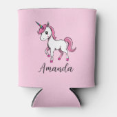 Name des niedlichen rosa Einhorn-Cartoon Dosenkühler (Vorderseite)